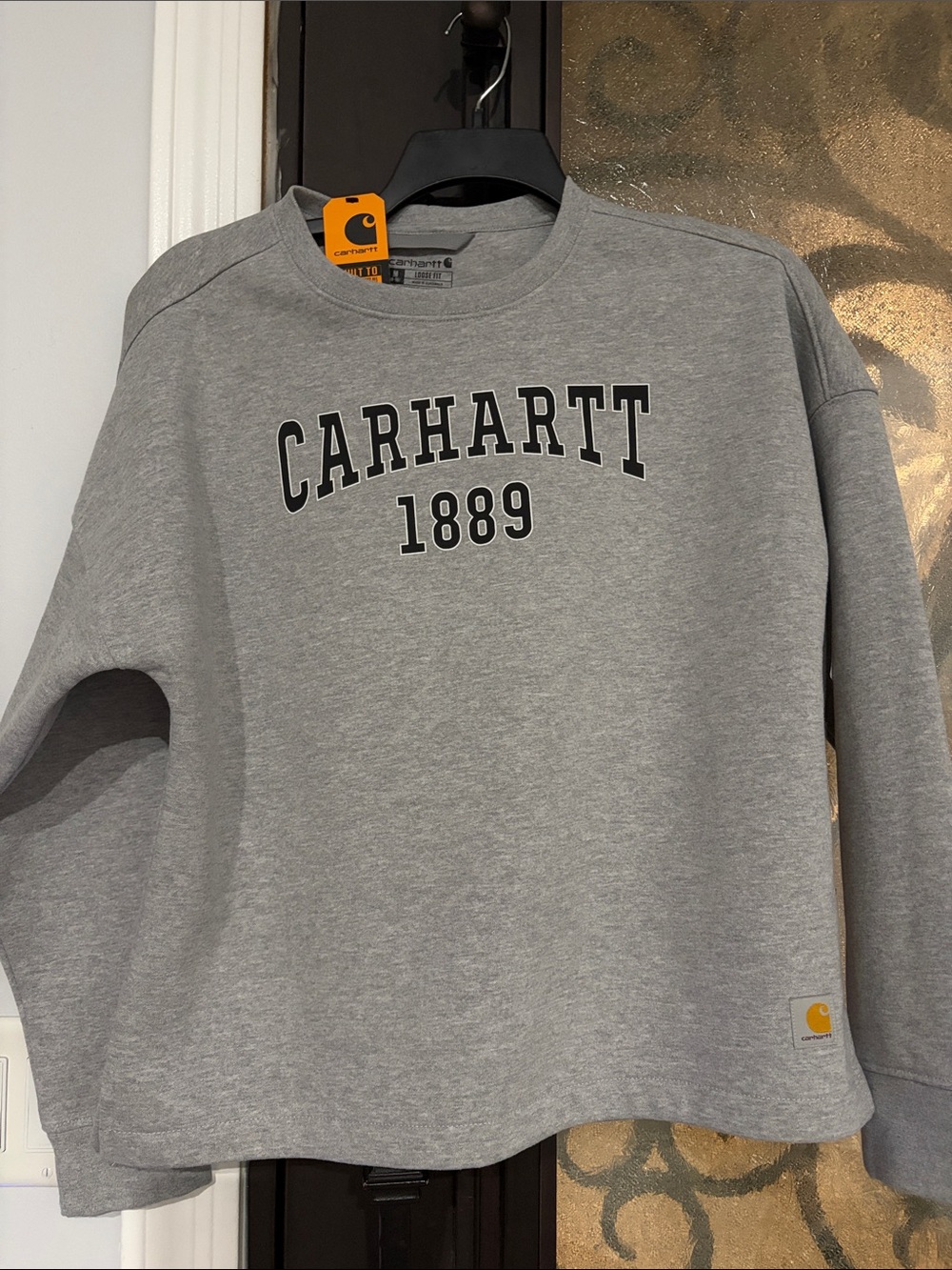 Carhartt Gray Crewneck Sweatshirt with 'Carhartt 1889' Chest Print